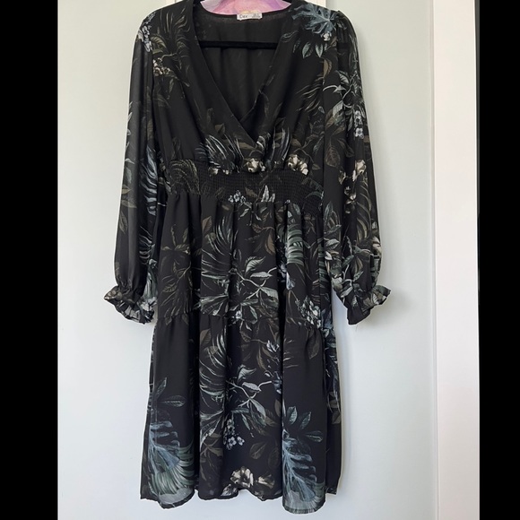 Dex Botanical Print Dress- Size M - Picture 2 of 11